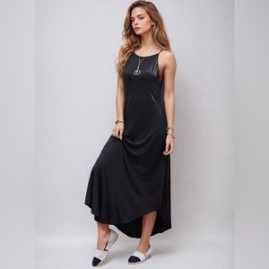 Black Curved Hem Cami Dress